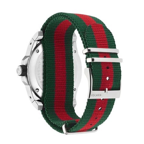 gucci green & red striped nylon strap replacement|Gucci textures green.